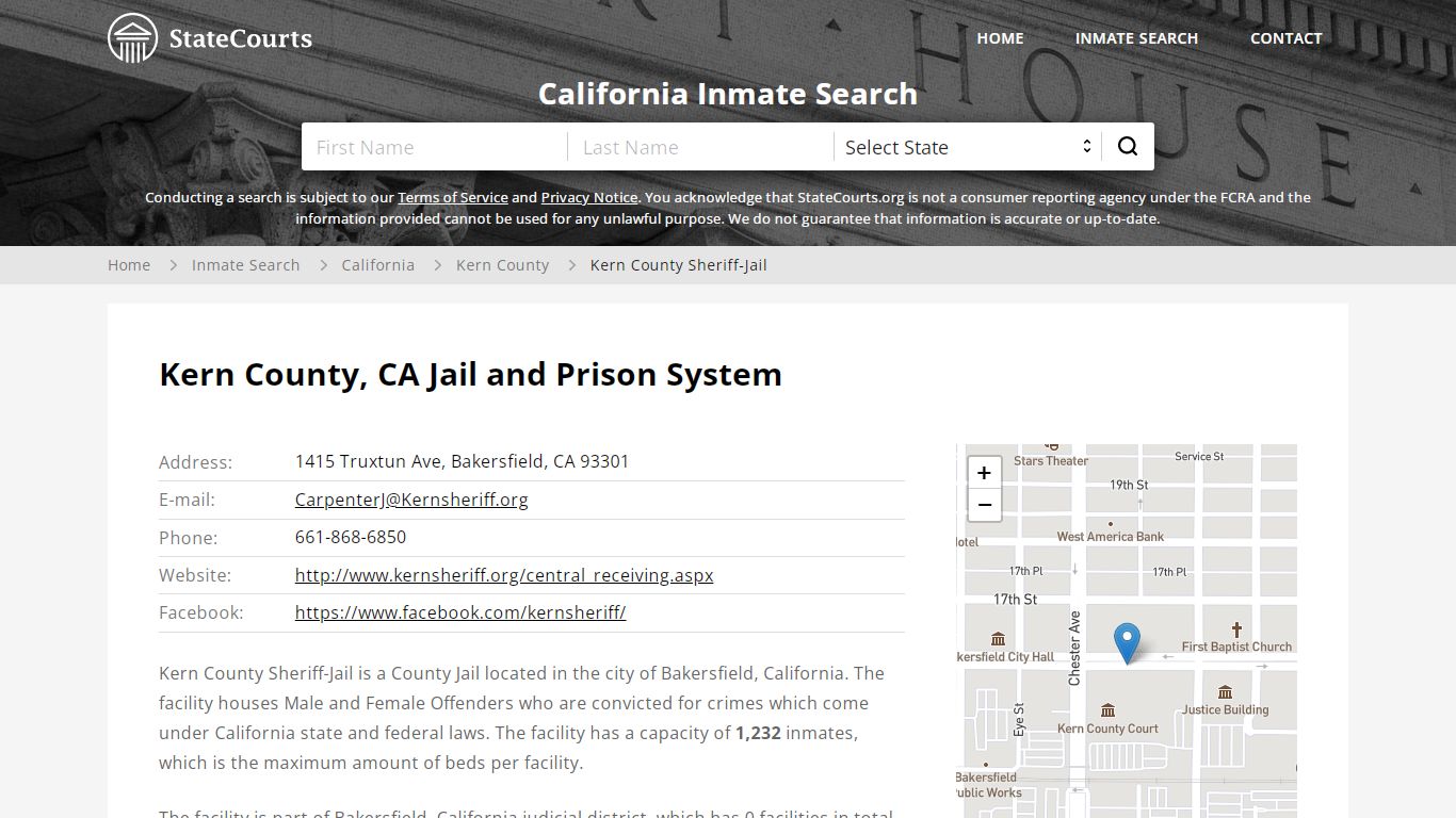 Kern County Sheriff-Jail Inmate Records Search, California - StateCourts